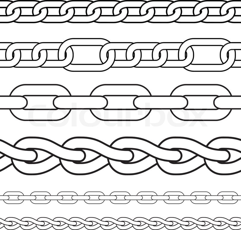 800x764 Chain Set Of Seamless Vector Borders Stock Vector Colourbox