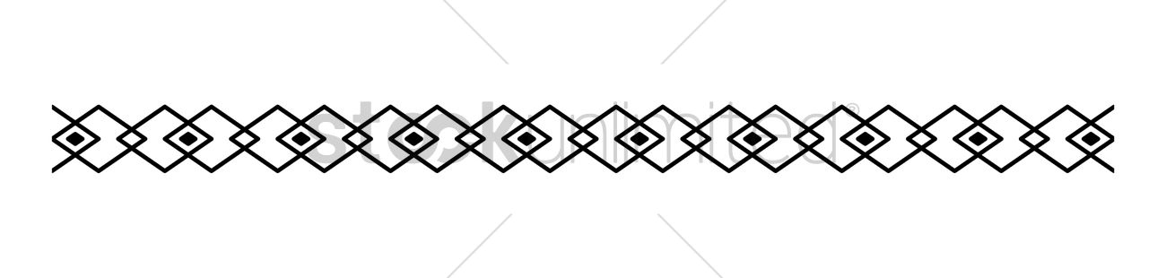 1300x310 Diamond Chain Border Vector Image