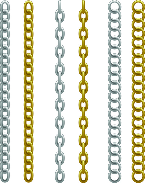 476x600 Different Metal Chain Borders Vector Set Free Vector