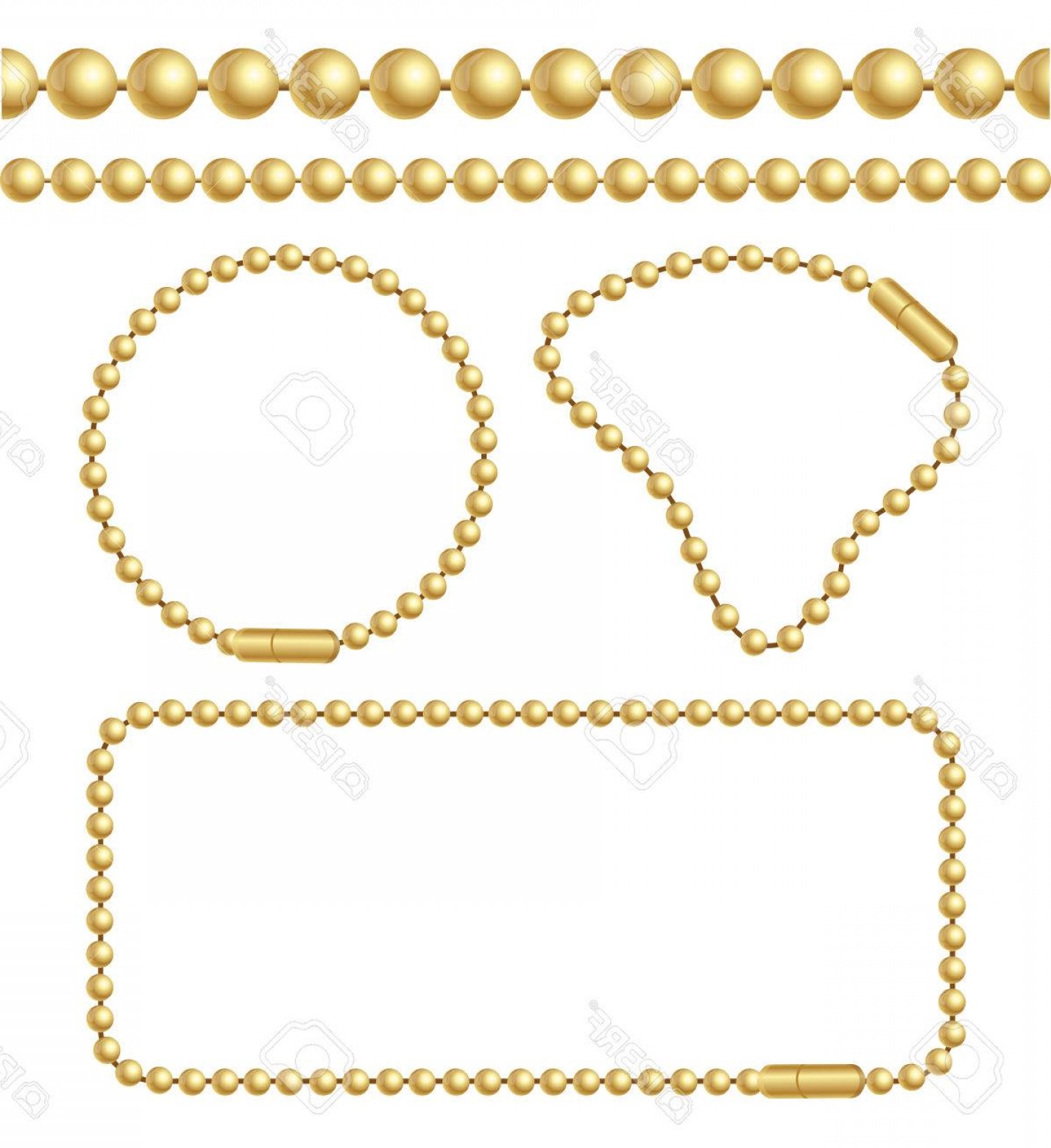 1428x1560 Photostock Vector Golden Chain Of Ball Links Set Different Types