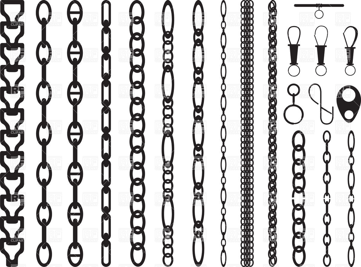 1200x890 Set Of Chain Silhouettes Vector Image Of Borders And Frames