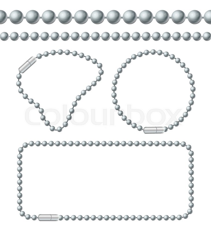 730x800 Silver Chain Of Ball Links Set Stock Vector Colourbox