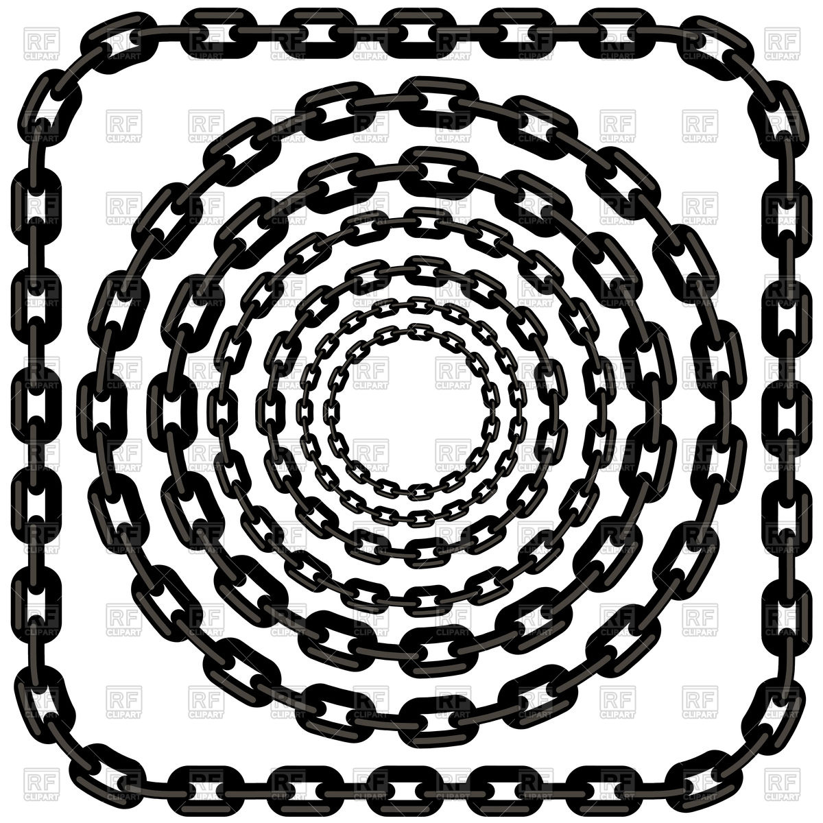 Set Of Circle Chain Frames Isolated On A White Background Vector 1200x1200 Set Of Circle Chain Frames Isolated On A White Background Vector