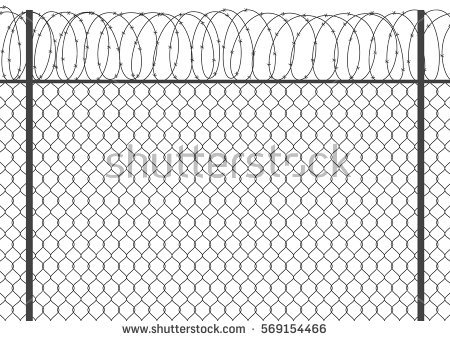 450x341 Broken Chain Link Fence Png Clipart Metal Fence With Barbed Wire
