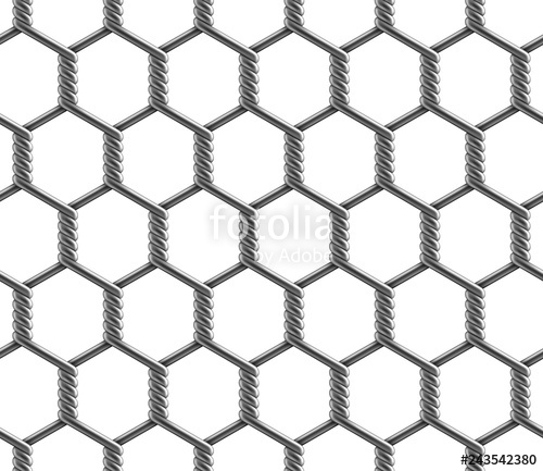 500x433 Vector Seamless Pattern Of Hexagonal Reinforced Large Cell Chain