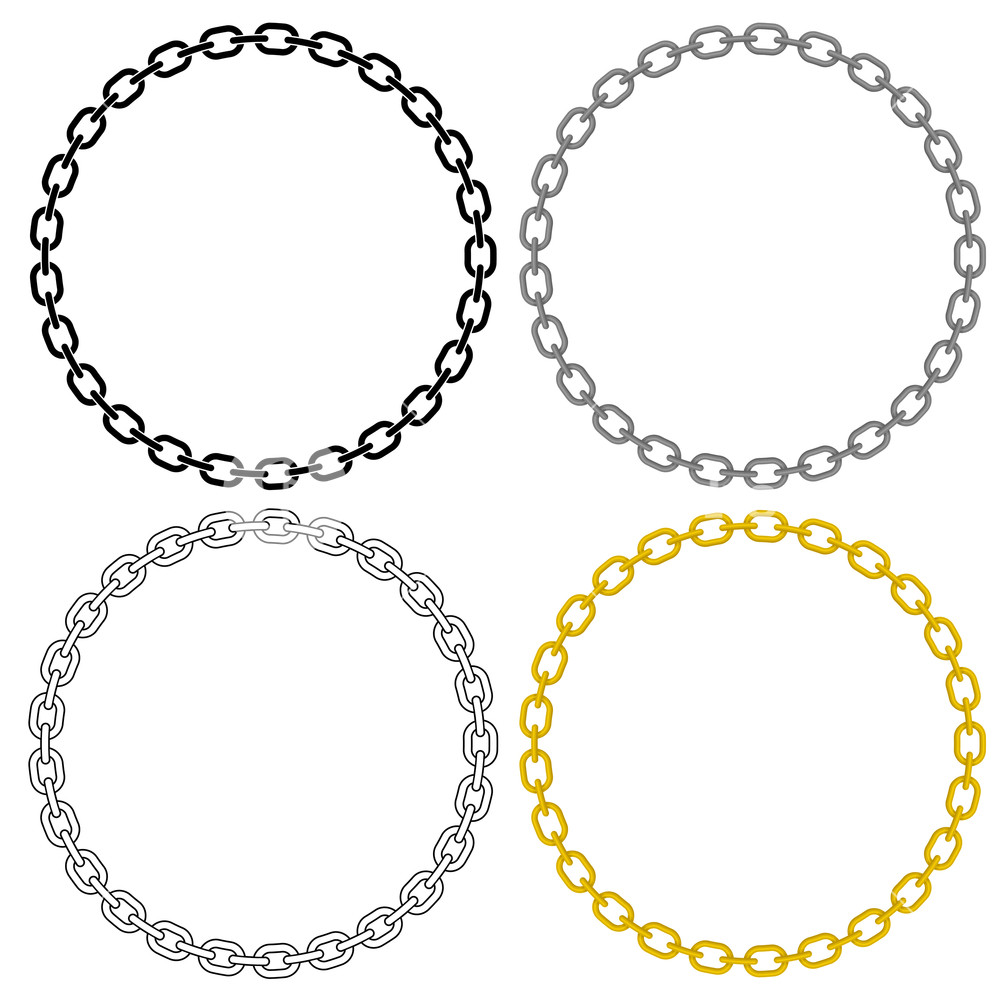1000x1000 Metal Chain Link Circle Vector Illustration Royalty Free Stock