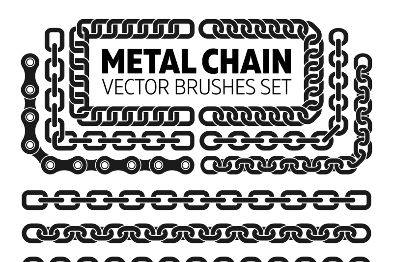 800x533 Metal Chain Links Vector Pattern Brushes Set