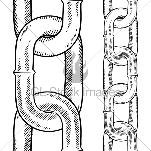 500x500 Seamless Chain Link Vector Sketch Pattern Gl Stock Images