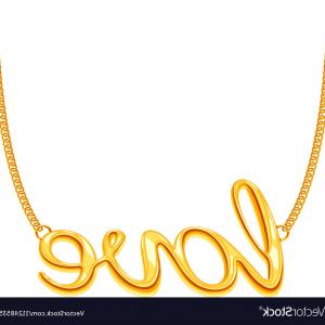 Gold Chain Necklace With Love Word Pendant Vector Catchsplace 300x300 Gold Chain Necklace With Love Word Pendant Vector Catchsplace