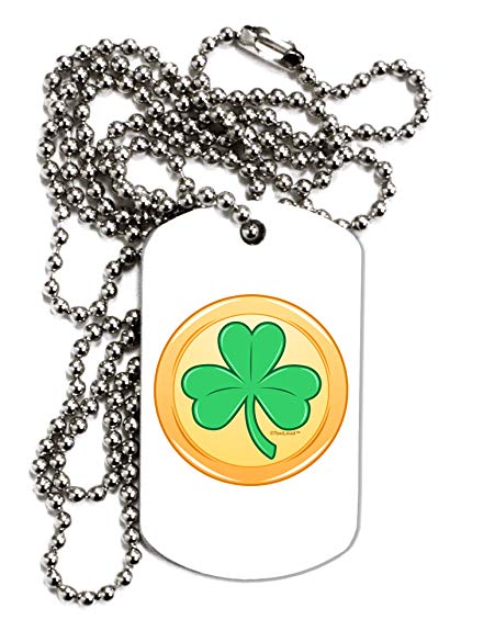 Tooloud Shamrock Button Vector Design Adult Dog Tag Chain Necklace 451x575 Tooloud Shamrock Button Vector Design Adult Dog Tag Chain Necklace
