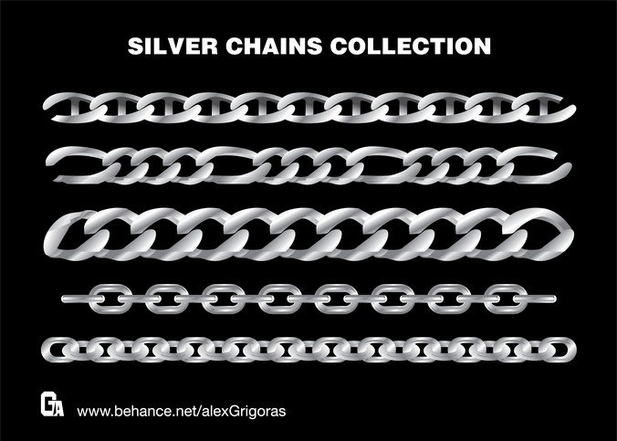 Free Silver Chains Vector Collection Files, Vectors Graphics 676x483 Free Silver Chains Vector Collection Files, Vectors Graphics