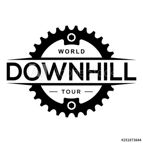 500x500 Downhill Mountain Biking Logo With Chainring Extreme Bicycle