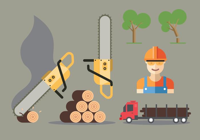 700x490 Chainsaw Vector Pack Stock Images
