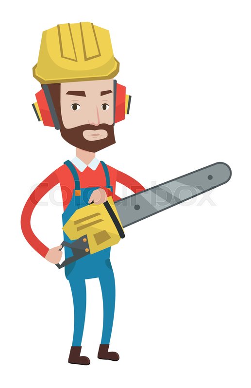 517x800 Hipster Lumberjack With Beard Holding Stock Vector Colourbox
