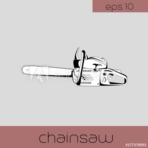 500x500 A Vector Illustration Of A Chainsaw