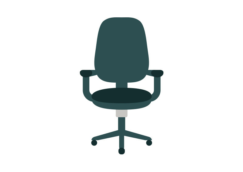 800x566 Office Chair Flat Vector Icon