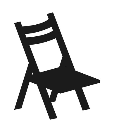 390x450 Flat Design Single Folding Chair Icon Vector Illustration Royalty