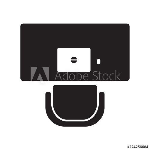 500x500 Office Desk With Notebook And Chair Icon Vector Illustration