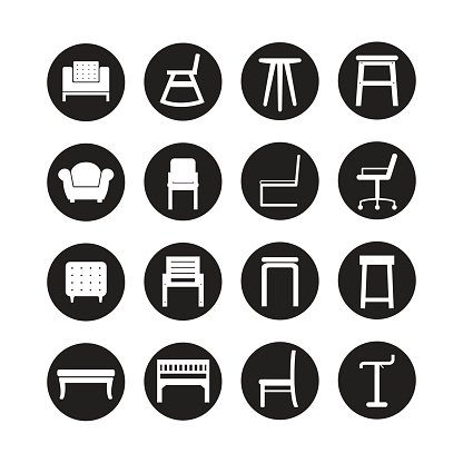 416x416 Chair Icon, Seat Vector,furniture Set Premium Clipart
