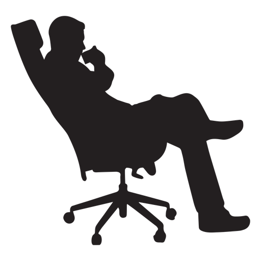 512x512 Man Sitting On Office Chair Silhouette