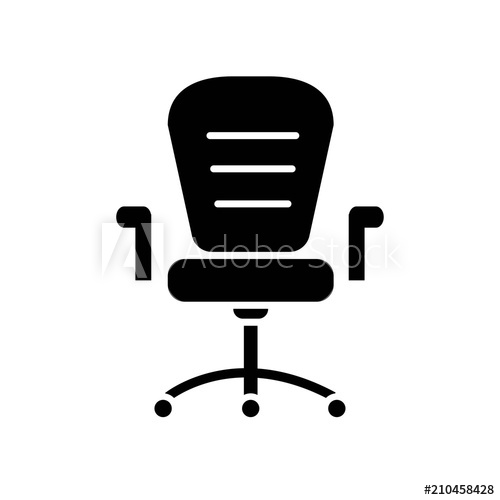 500x500 Office Wheels Chair Silhouette From Side View Icon Vector Icon