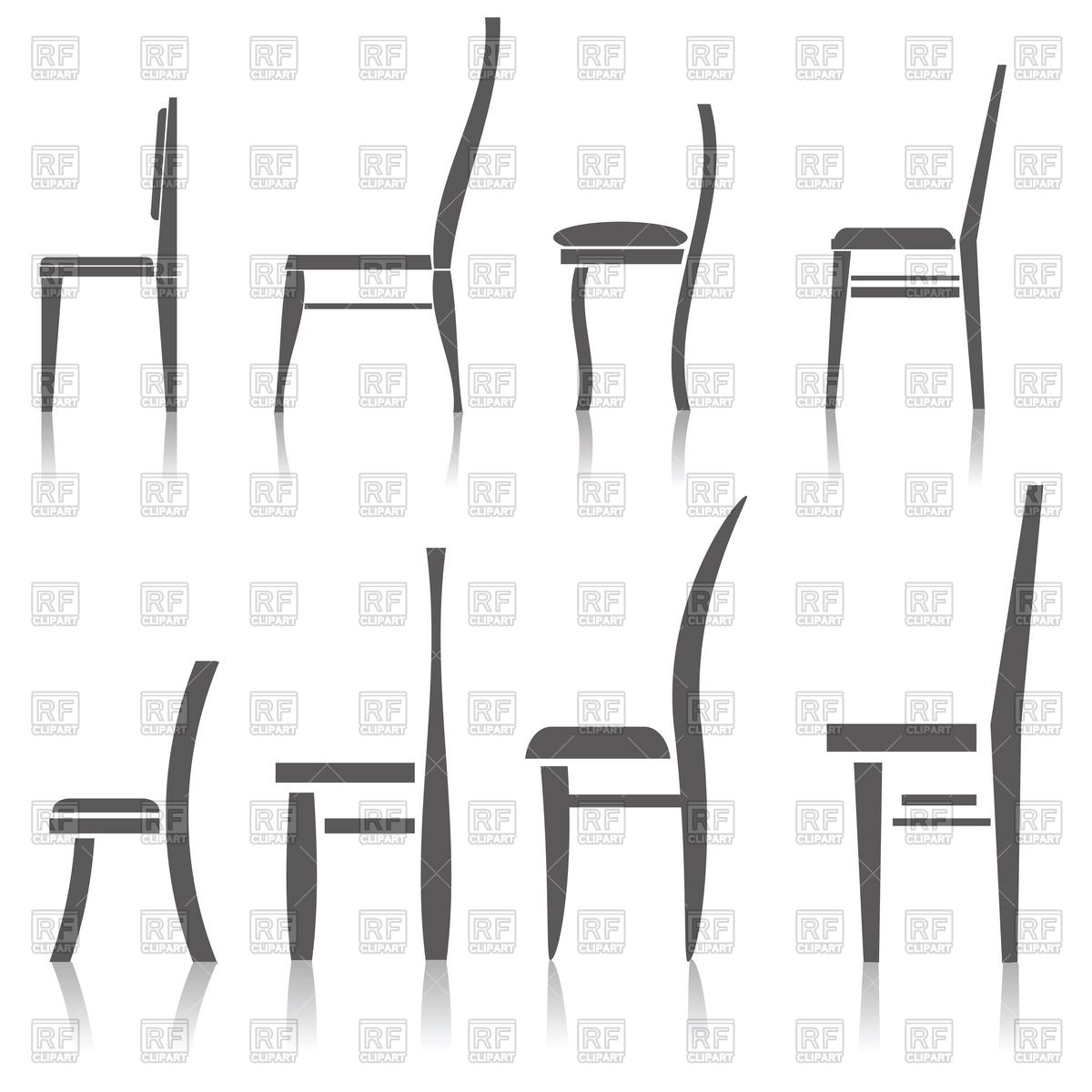 1200x1200 Silhouette Of Stylish Chairs