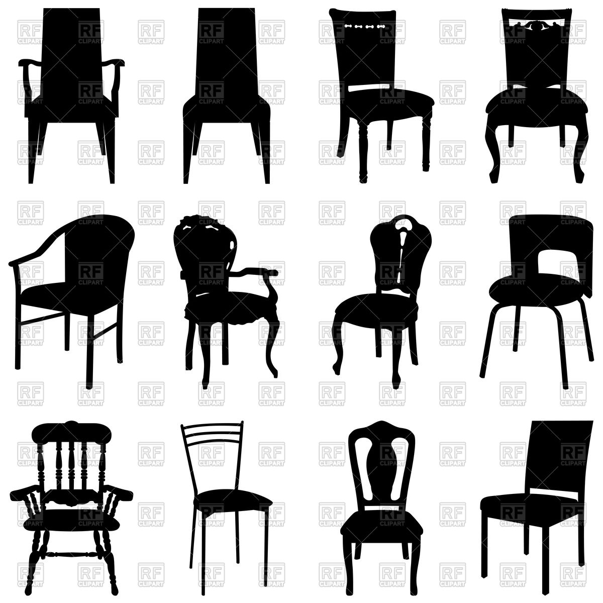 1200x1200 Silhouettes Of Chairs Vector Image Of Objects Angelp