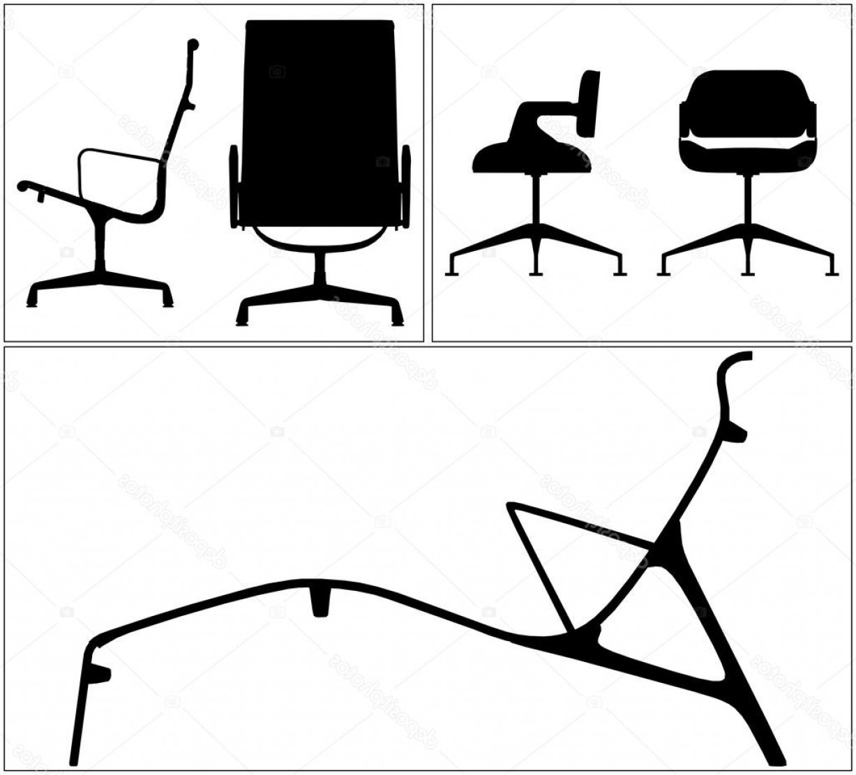 1227x1111 Stock Illustration Modern Chairs Silhouette Vector Createmepink