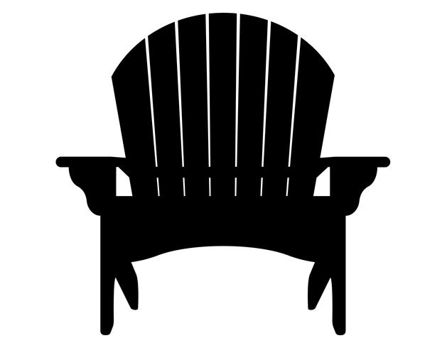 629x490 Beach Or Garden Armchair Black Contour Silhouette Vector