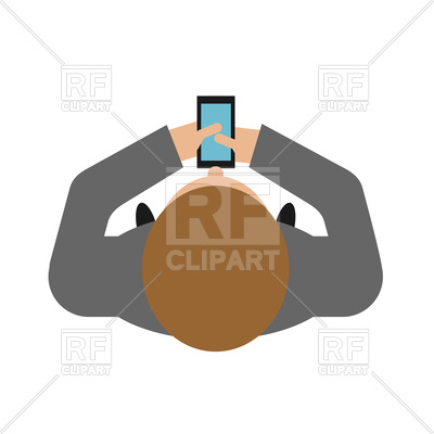 Man Walks With Smartphone Top View Vector Image Of People 400x400 Man Walks With Smartphone Top View Vector Image Of People