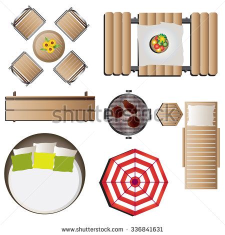 Outdoor Furniture Top View Set For Landscape Design Vector 450x470 Outdoor Furniture Top View Set For Landscape Design Vector