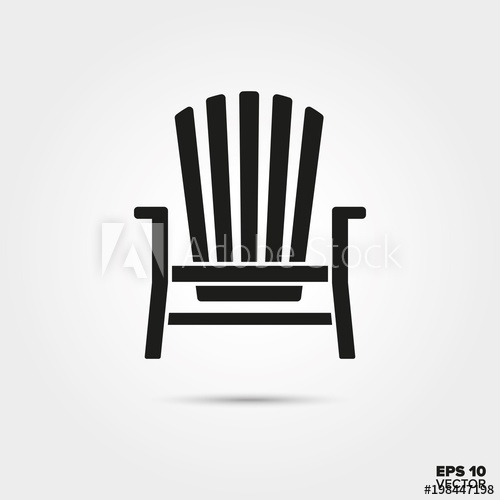 500x500 Adirondack Deck Chair Vector Icon Summer Vacation And Seaside