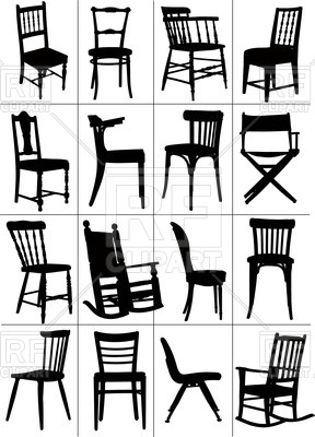 Silhouettes Of Home And Rocking Chair Vector Image Of Objects 288x400 Silhouettes Of Home And Rocking Chair Vector Image Of Objects