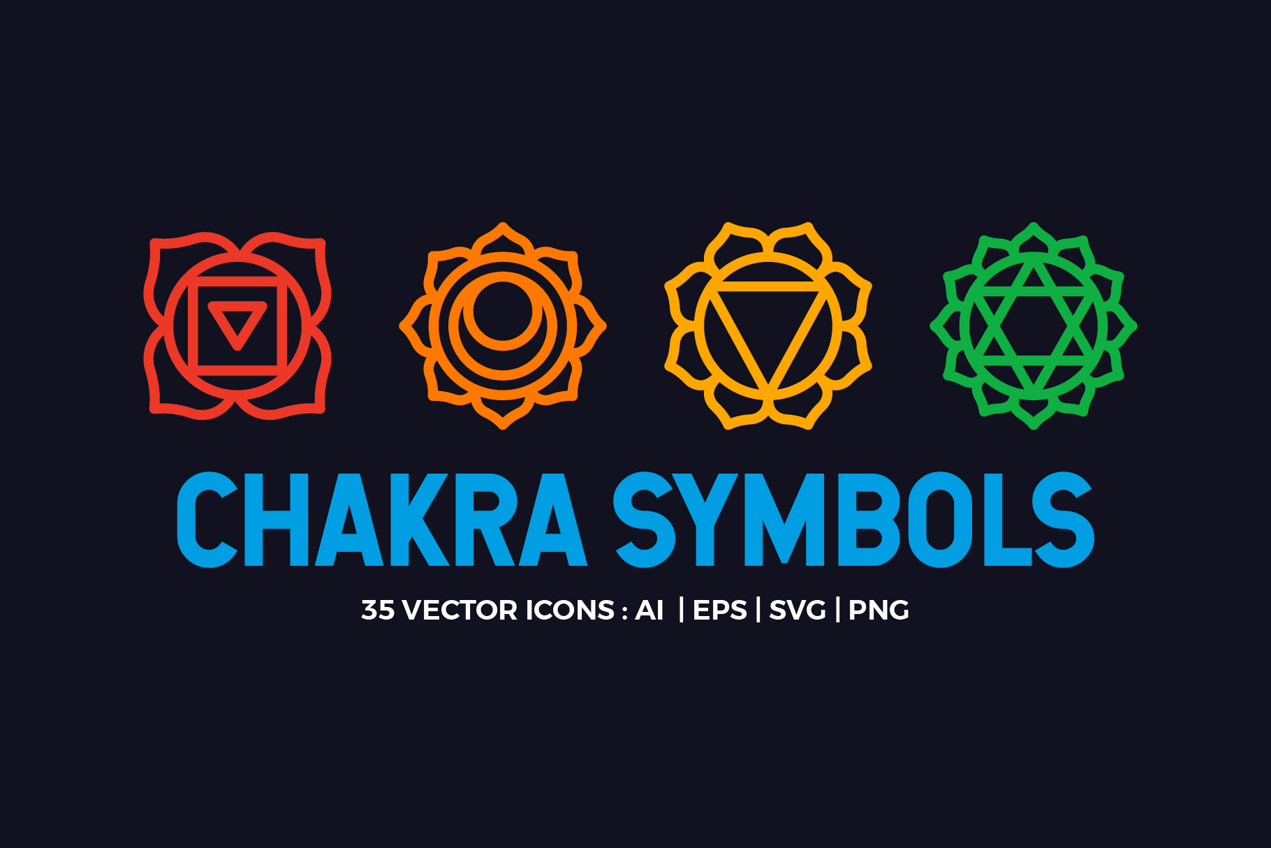 1820x1214 Chakra Symbols Set Spiritual Vector