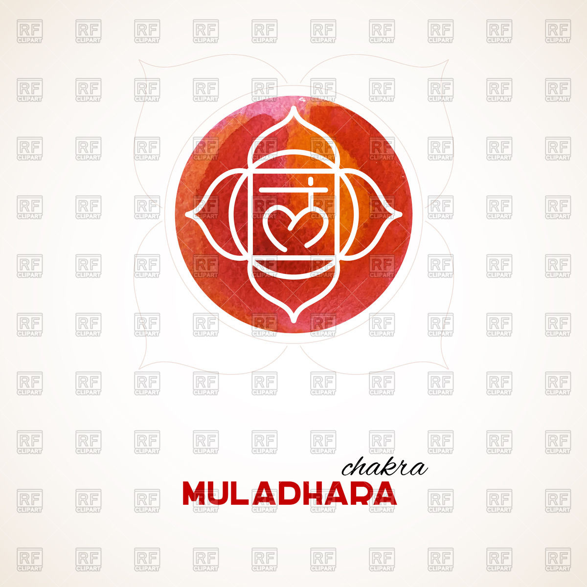 1200x1200 Orange Watercolor Chakra Symbol