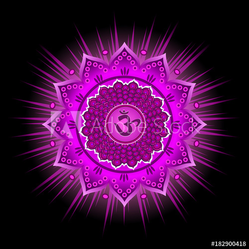 500x500 Circle Mandala Pattern Sahasrara Chakra Vector Illustration
