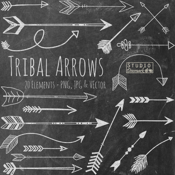 Chalk Tribal Arrows Clipart 570x570 Chalk Tribal Arrows Clipart