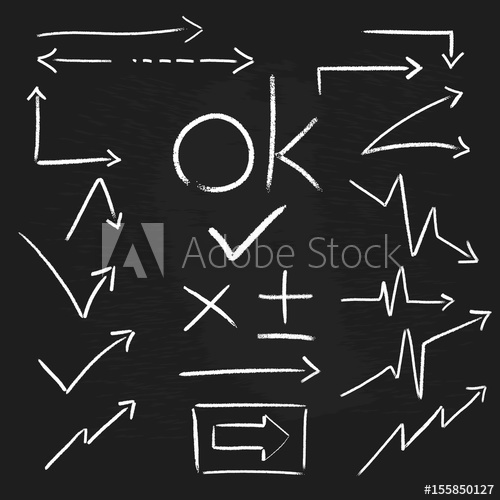 Hand Drawn Arrow Chalk, Straight Vector Set 500x500 Hand Drawn Arrow Chalk, Straight Vector Set