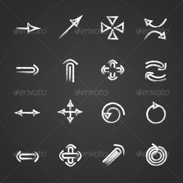 Set Of Chalk Arrows 590x590 Set Of Chalk Arrows