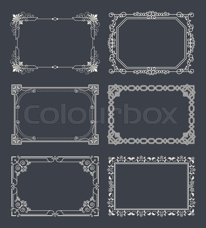 724x800 Chalk Style Set Of Vintage Frames Stock Vector Colourbox