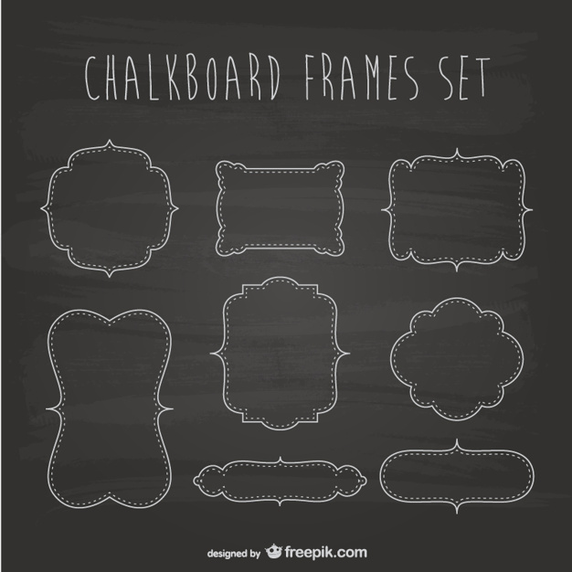626x626 Chalkboard Frames Set Vector Free Download