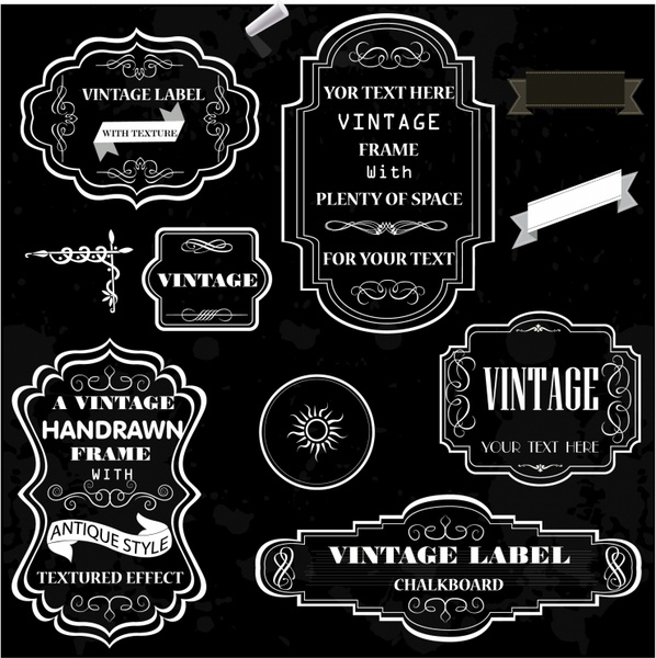 598x600 Vintage Chalk Frames Free Vector In Adobe Illustrator