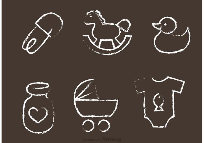 Chalk Drawn Baby Toys Vectors 700x490 Chalk Drawn Baby Toys Vectors