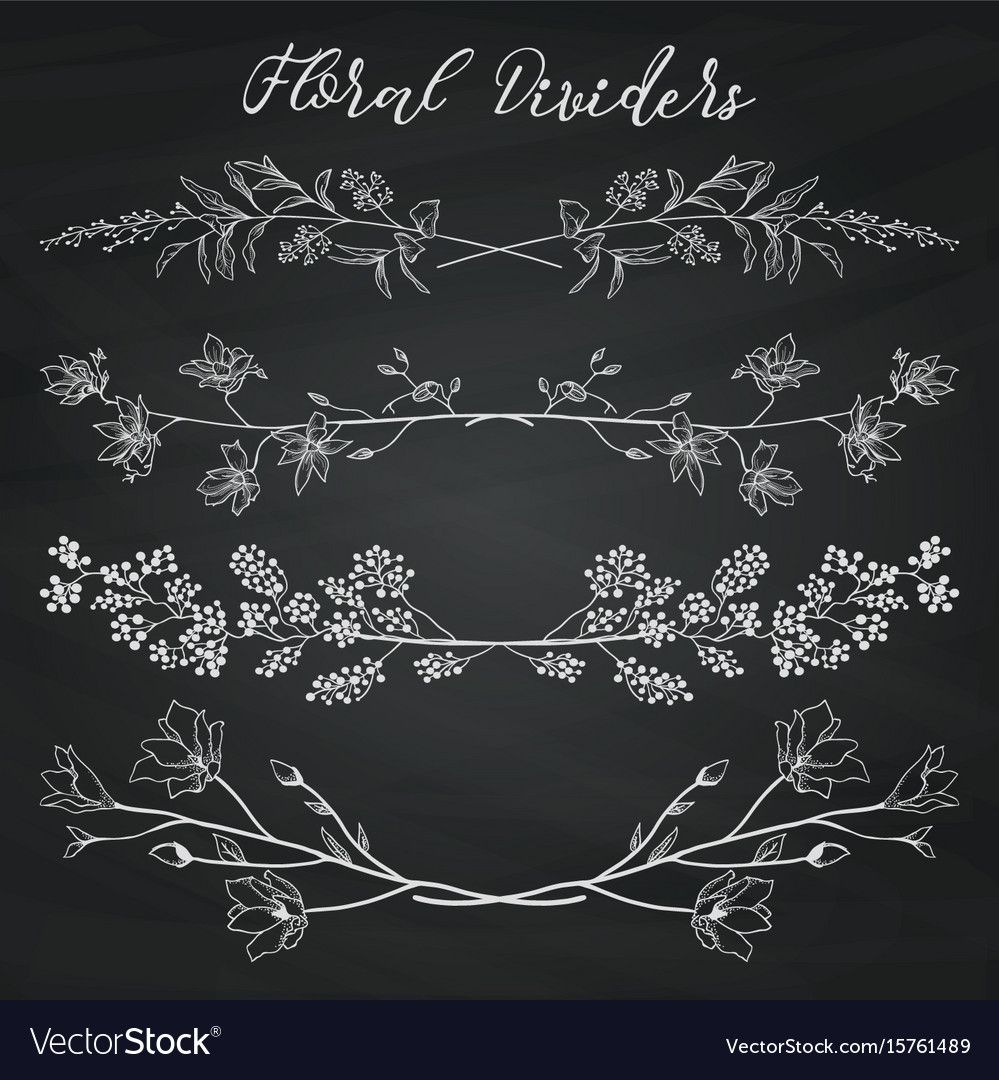 Chalk Drawing Dividers With Branches Plants And Vector Image Art 999x1080 Chalk Drawing Dividers With Branches Plants And Vector Image Art