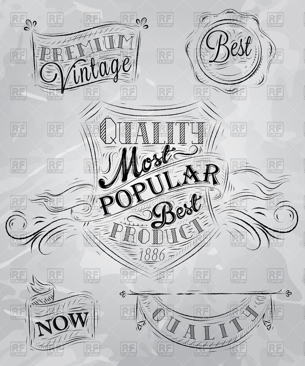 Chalk Drawings Of Vintage Premium Quality Badges And Labels 998x1200 Chalk Drawings Of Vintage Premium Quality Badges And Labels