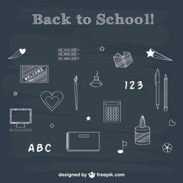 Back To School Chalk Drawing Elements Free Vector 626x626 Back To School Chalk Drawing Elements Free Vector