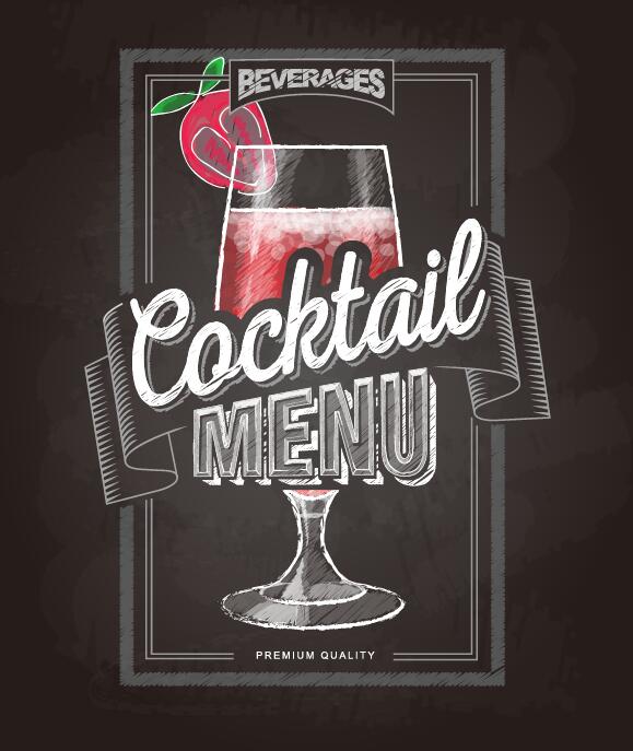 Cocktail Menu Cover With Chalkboard And Chalk Drawing Vector 579x687 Cocktail Menu Cover With Chalkboard And Chalk Drawing Vector