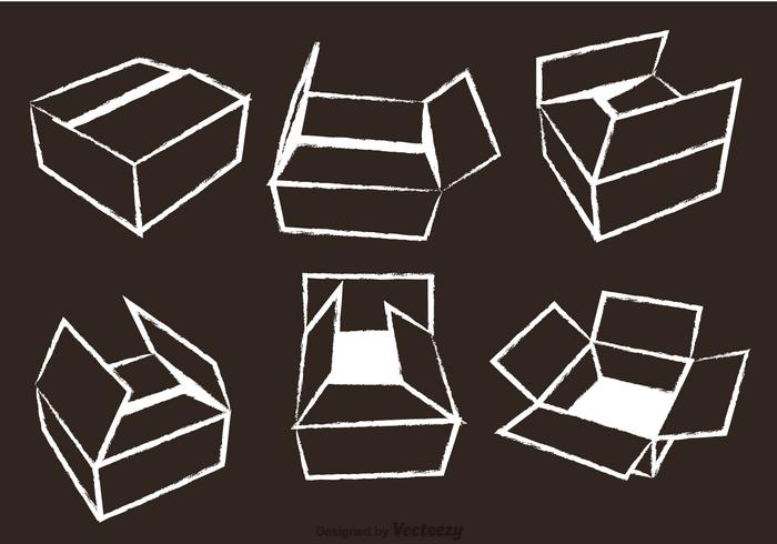 Cardboard Box Chalk Draw Vector 700x490 Cardboard Box Chalk Draw Vector