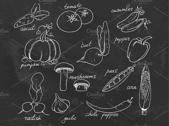 Vegetables Set Graphics Vegetables Set Of Vector Illustrations 580x435 Vegetables Set Graphics Vegetables Set Of Vector Illustrations