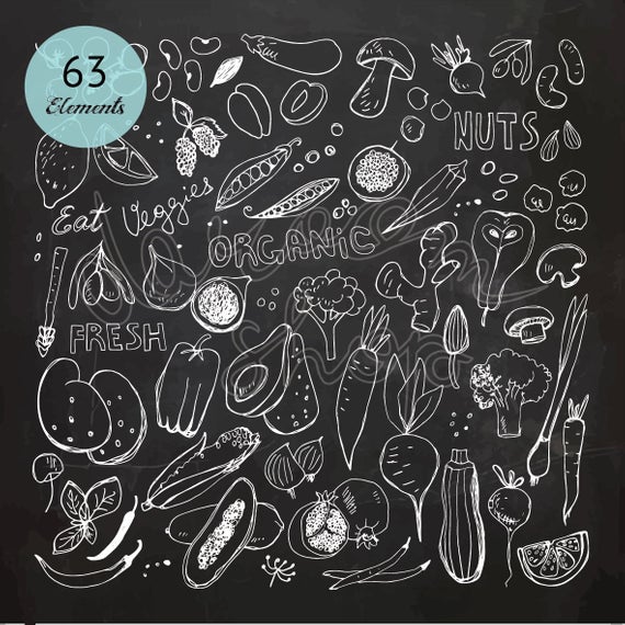 Chalk Drawingfruits And Vegetableshealthy Food Etsy 570x570 Chalk Drawingfruits And Vegetableshealthy Food Etsy